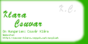 klara csuvar business card
